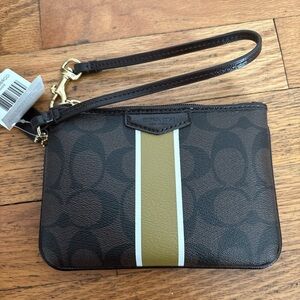Coach Dark Brown Wristlet